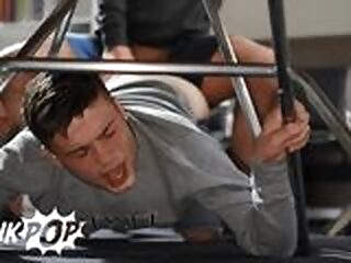 While At The College Library Jock Felix Fox Got His Dick Sucked By His Best Friend Ryan Bailey - TWINKPOP library gay college